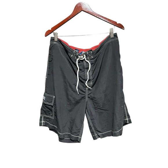 Polo Ralph Lauren Other - Vintage Polo Ralph Lauren Men’s Swim Trunks Black White Stitching Sz Xl 90s Y2K